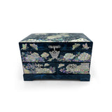 Butterflies and Lotus Blossom Mirrored Chest With Drawers-nunchi