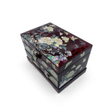 Butterflies and Lotus Blossom Mirrored Chest With Drawers-nunchi