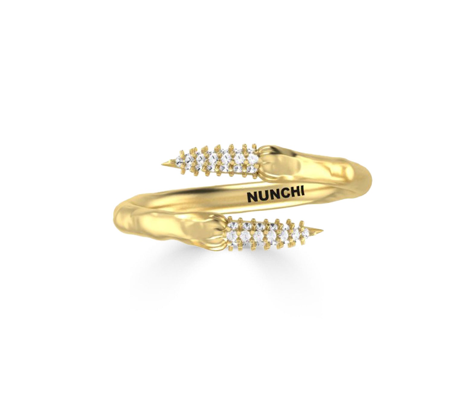 Diamond & Gold Snake Fang Ring-nunchi