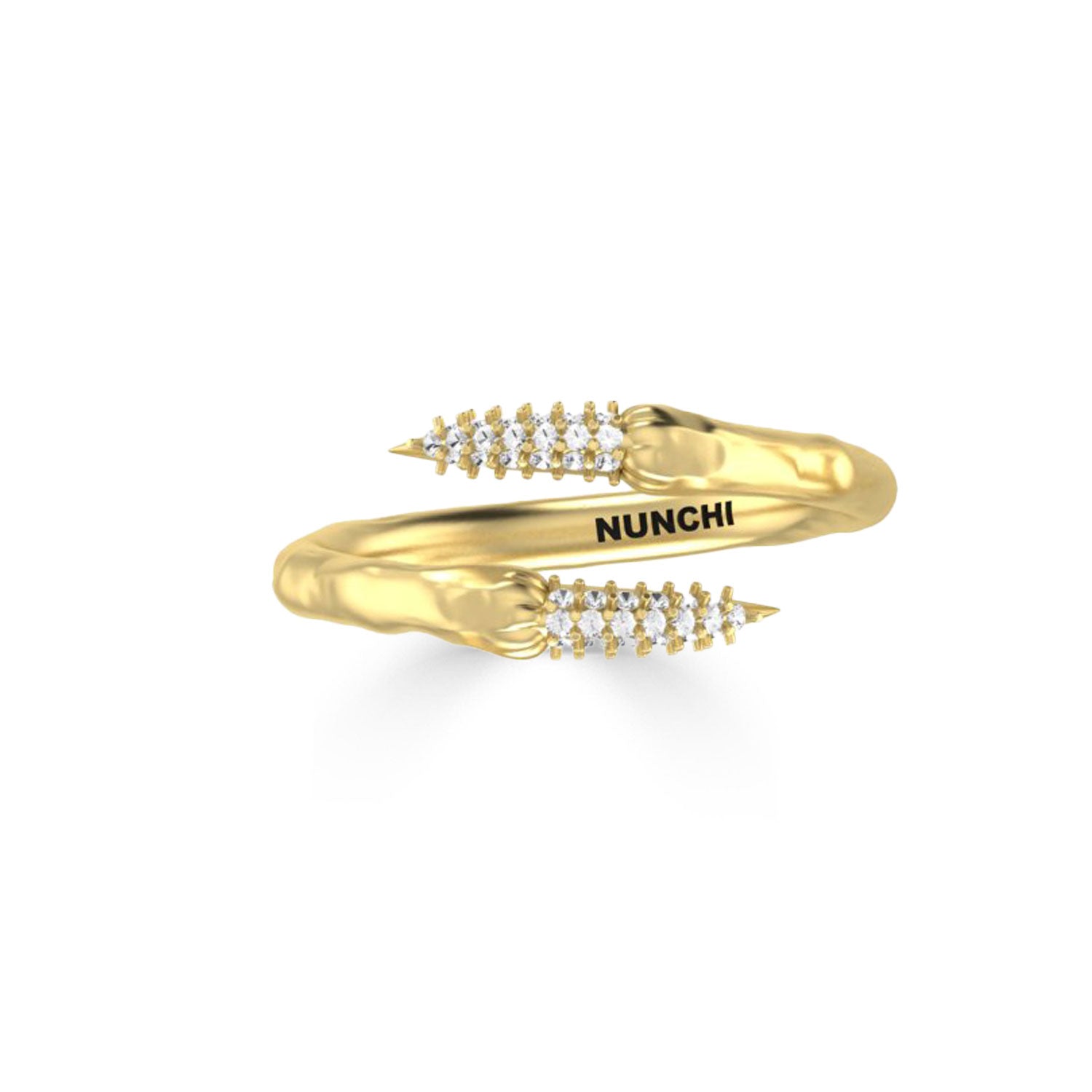 Diamond & Gold Snake Fang Ring-nunchi