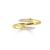 Diamond & Gold Snake Fang Ring-nunchi