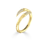 Diamond & Gold Snake Fang Ring-nunchi