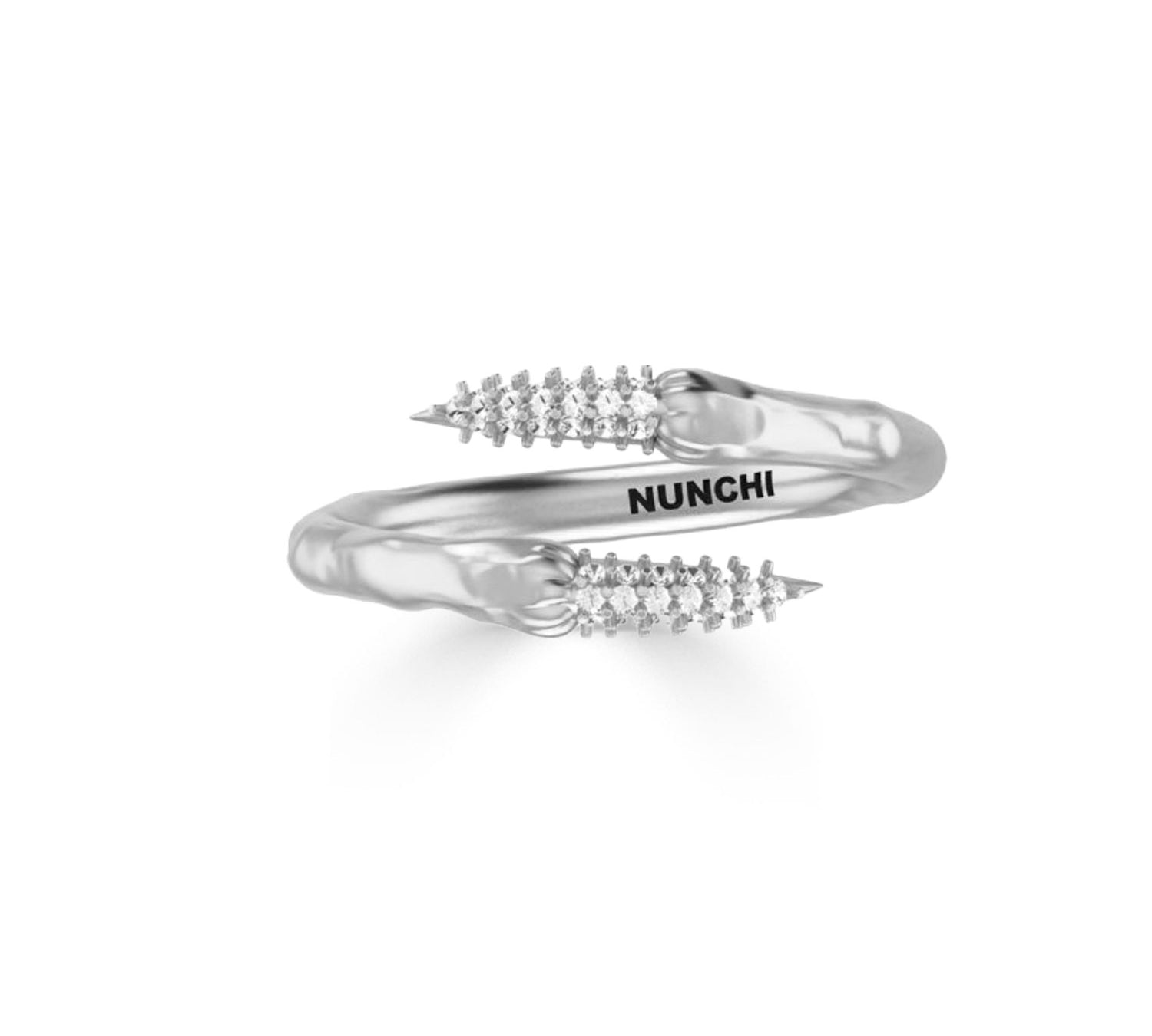 Diamond & Silver Snake Fang Ring-nunchi