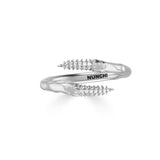 Diamond & Silver Snake Fang Ring-nunchi