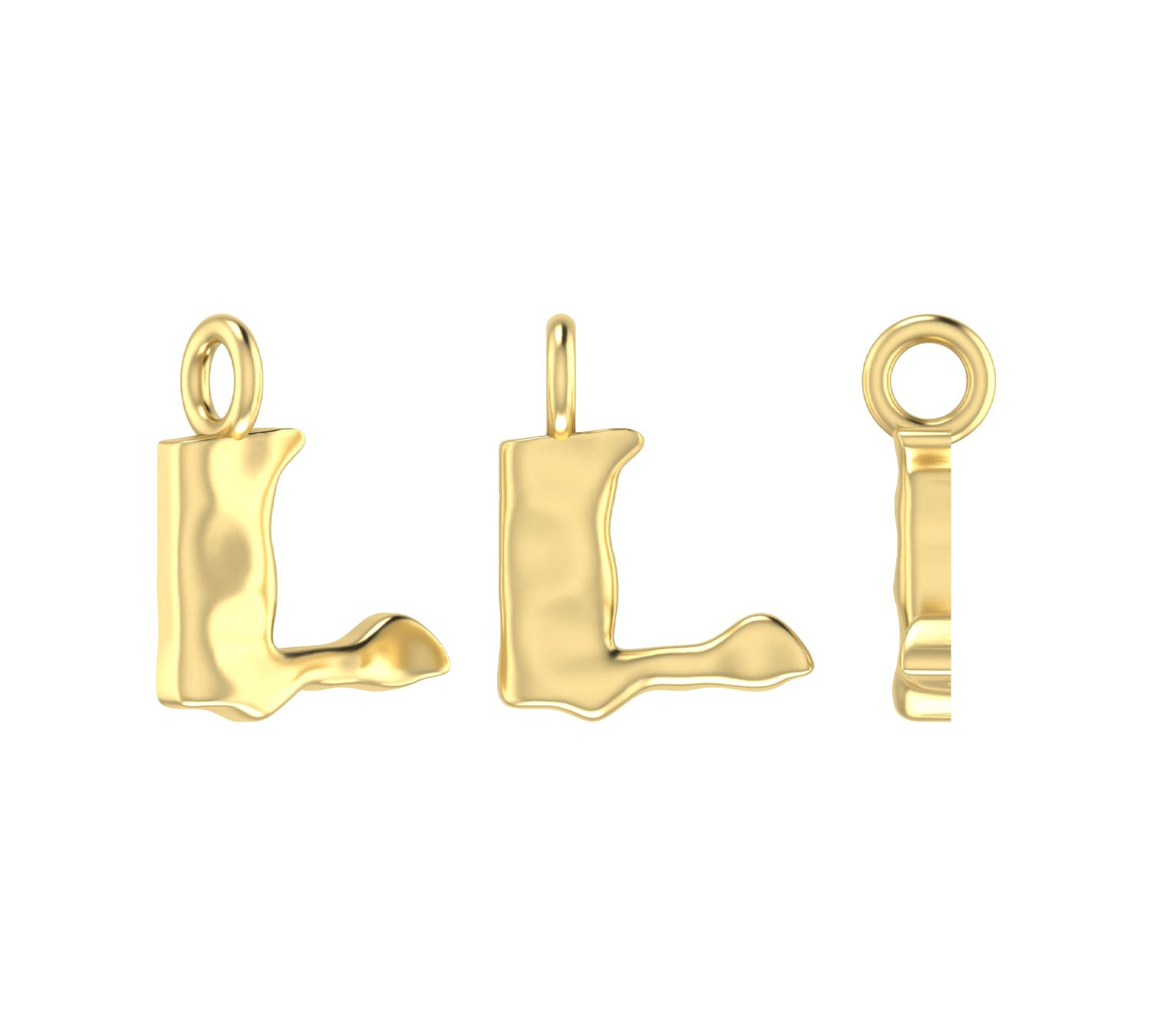 Molten Metal Hangul Charm - Gold-nunchi