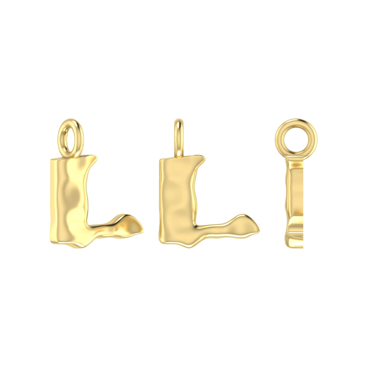 Molten Metal Hangul Charm - Gold-nunchi