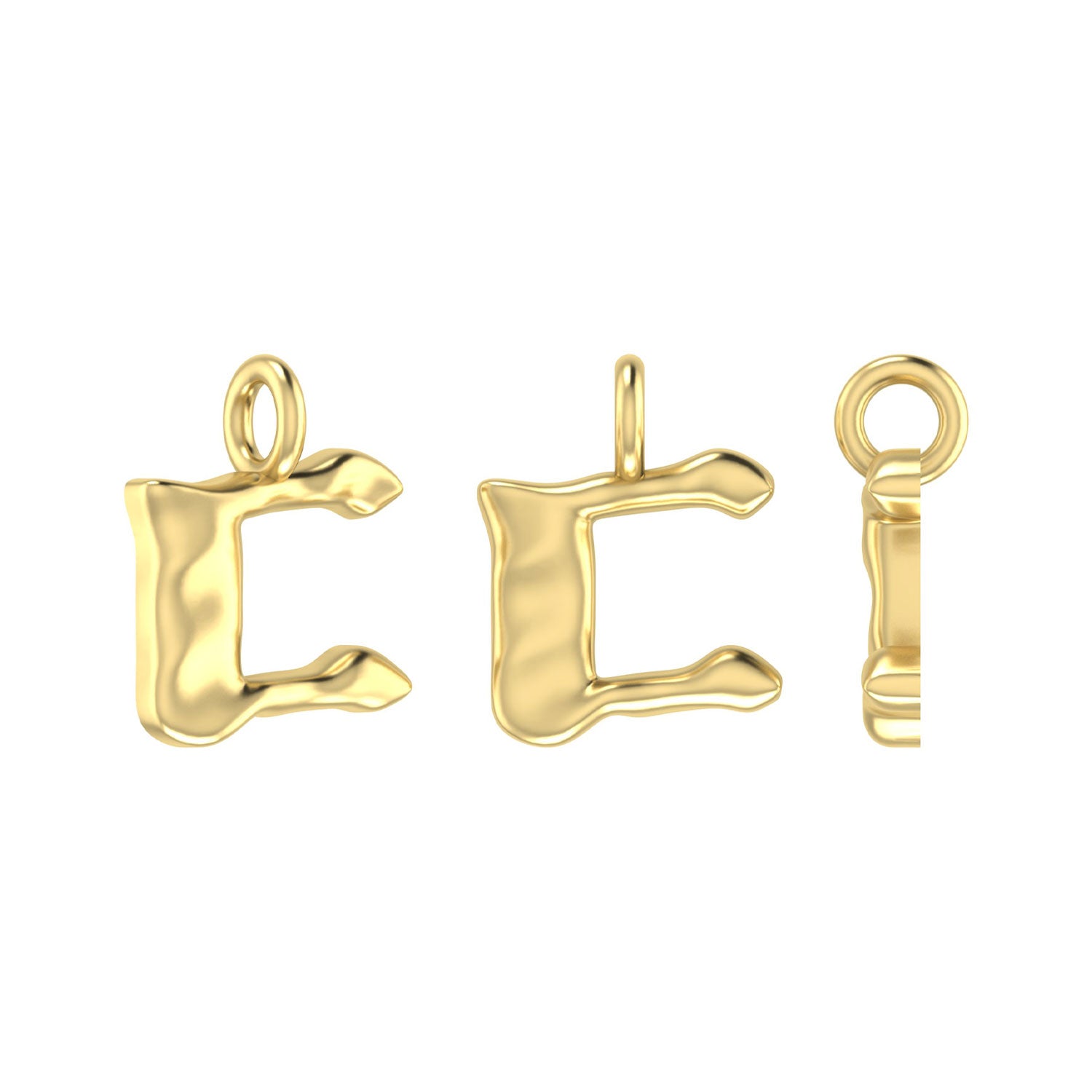 Molten Metal Hangul Charm - Gold-nunchi