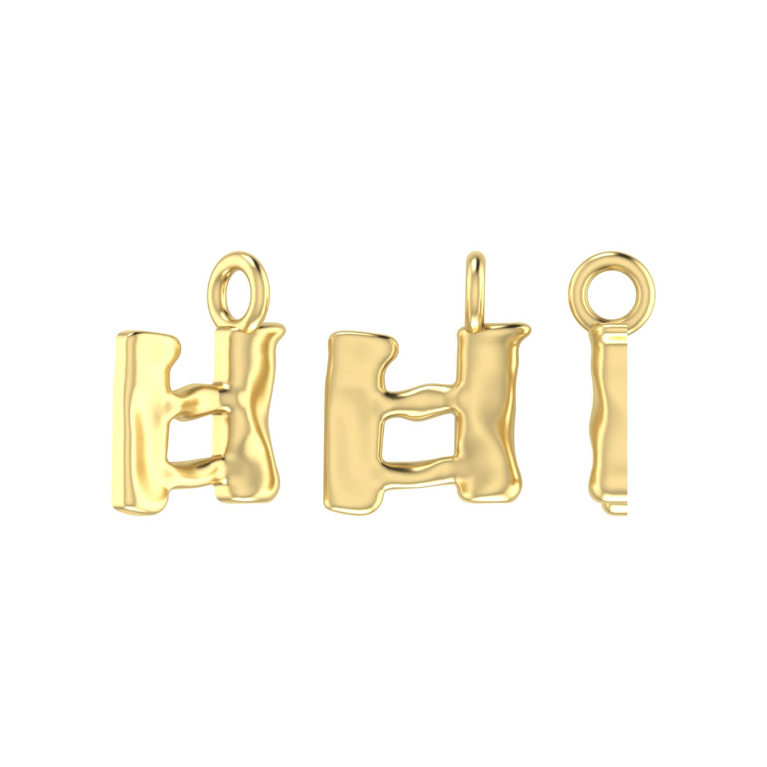 Molten Metal Hangul Charm - Gold-nunchi