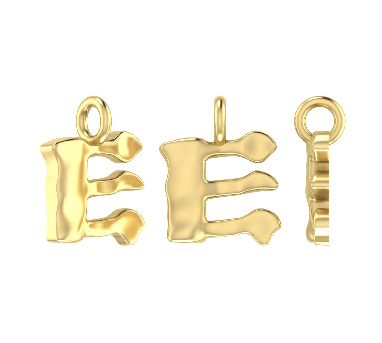 Molten Metal Hangul Charm - Gold-nunchi