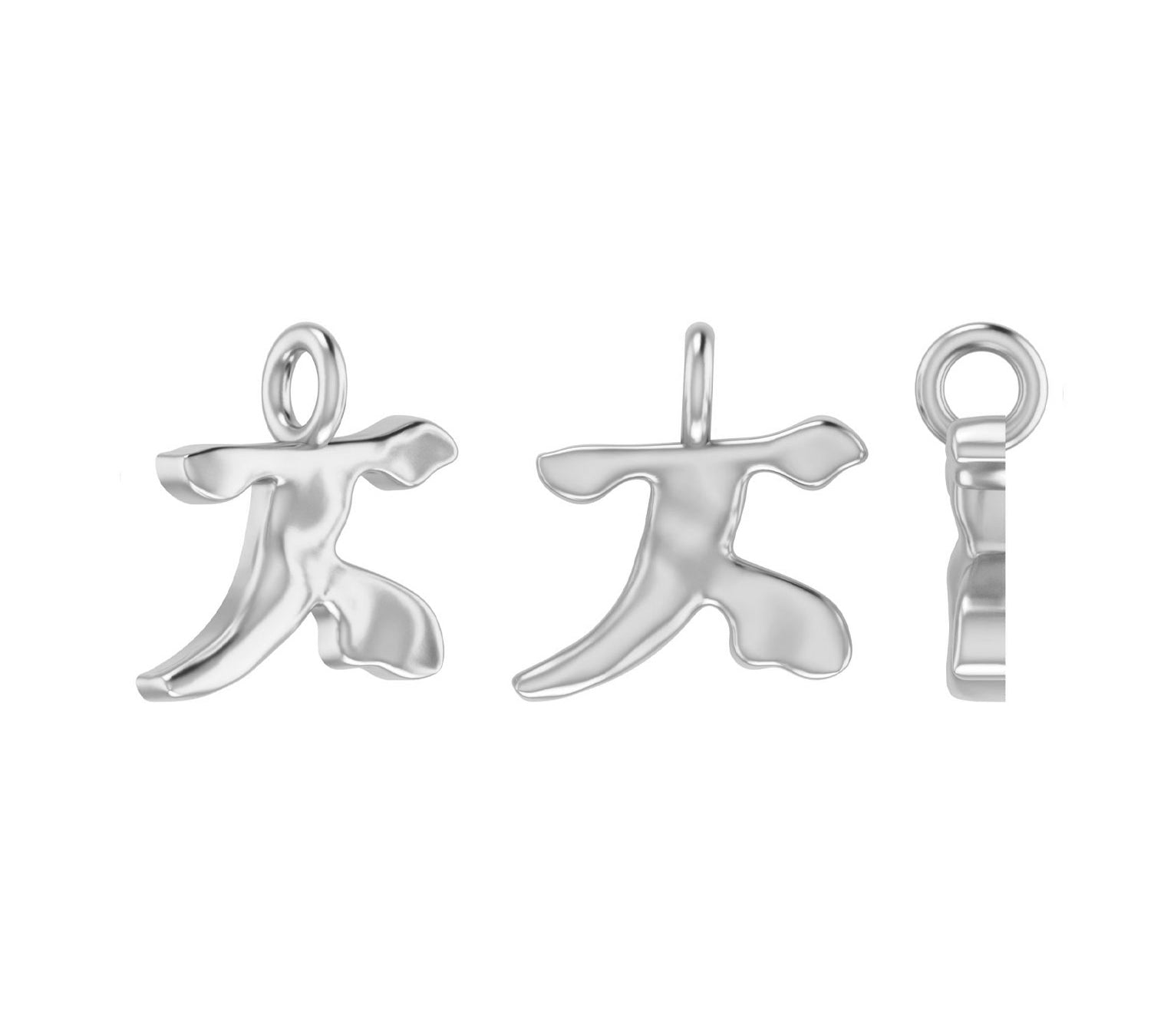 Molten Metal Hangul Charm - Gold-nunchi