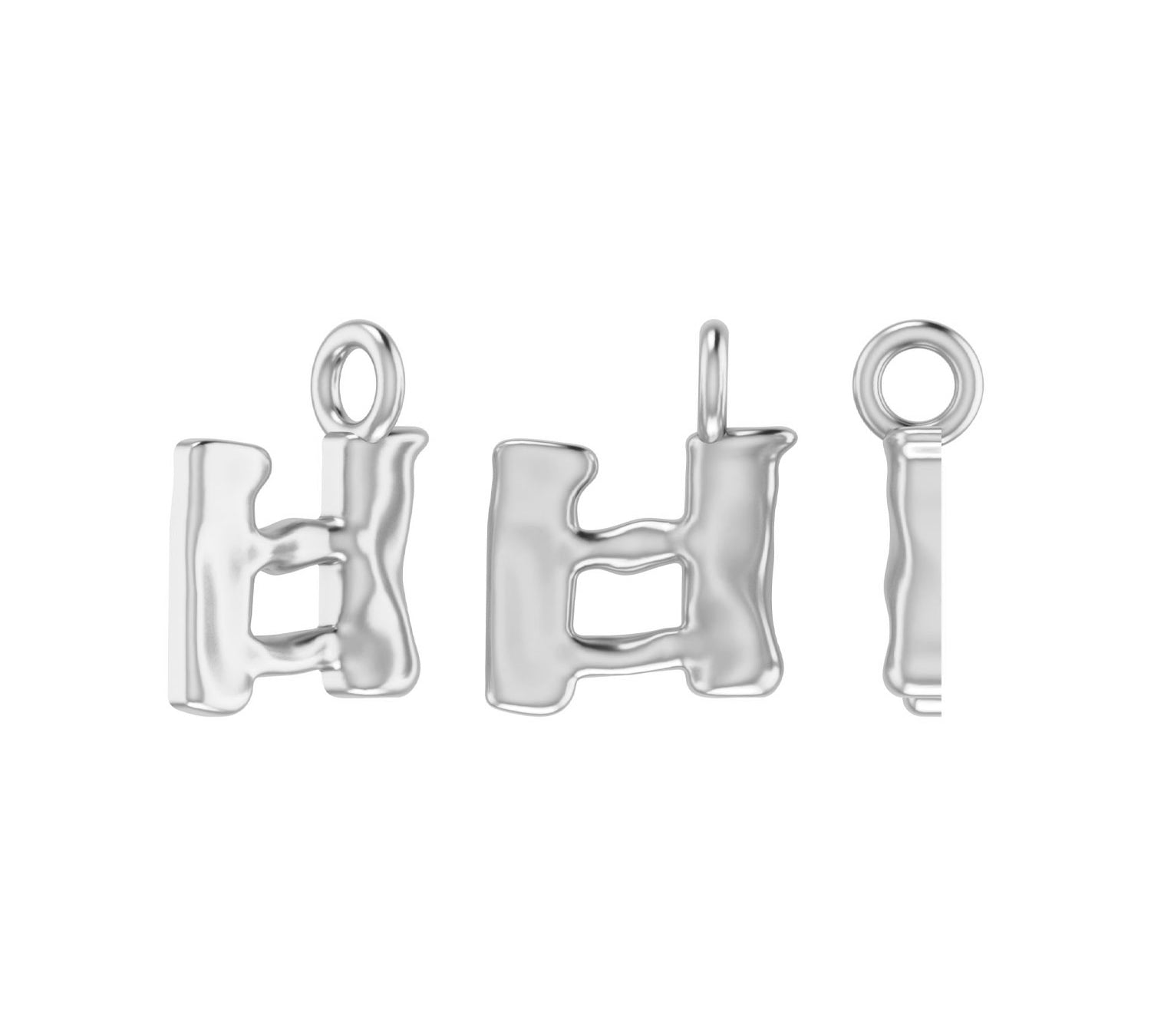 Molten Metal Hangul Charm - Silver-nunchi