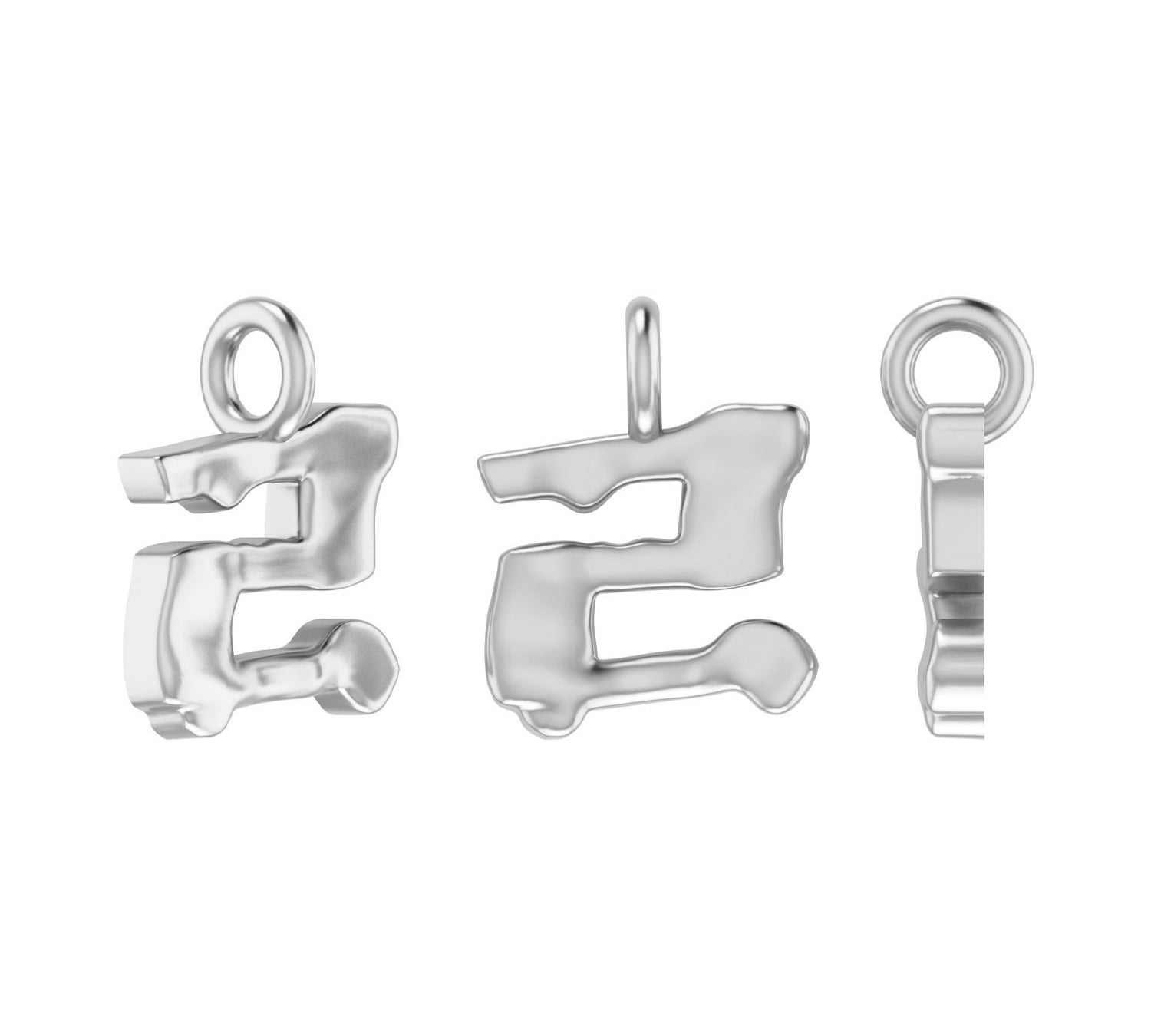 Molten Metal Hangul Charm - Silver-nunchi