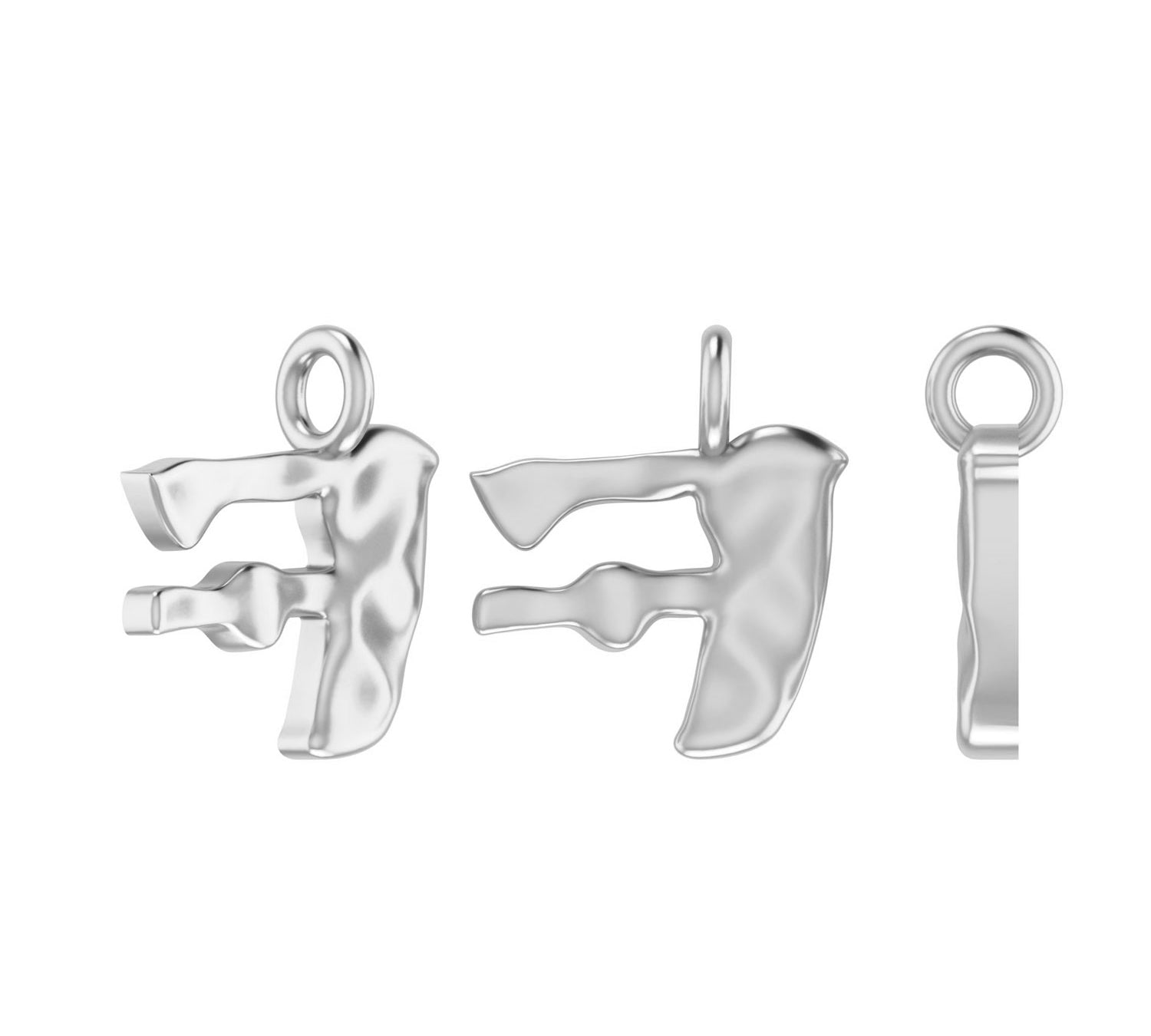 Molten Metal Hangul Charm - Silver-nunchi