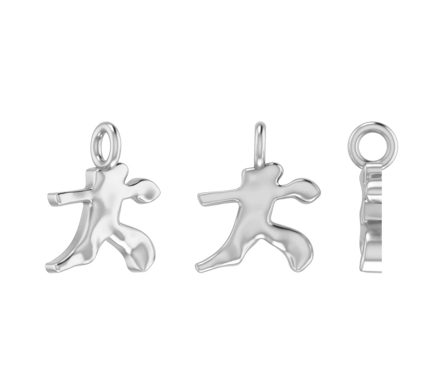 Molten Metal Hangul Charm - Silver-nunchi