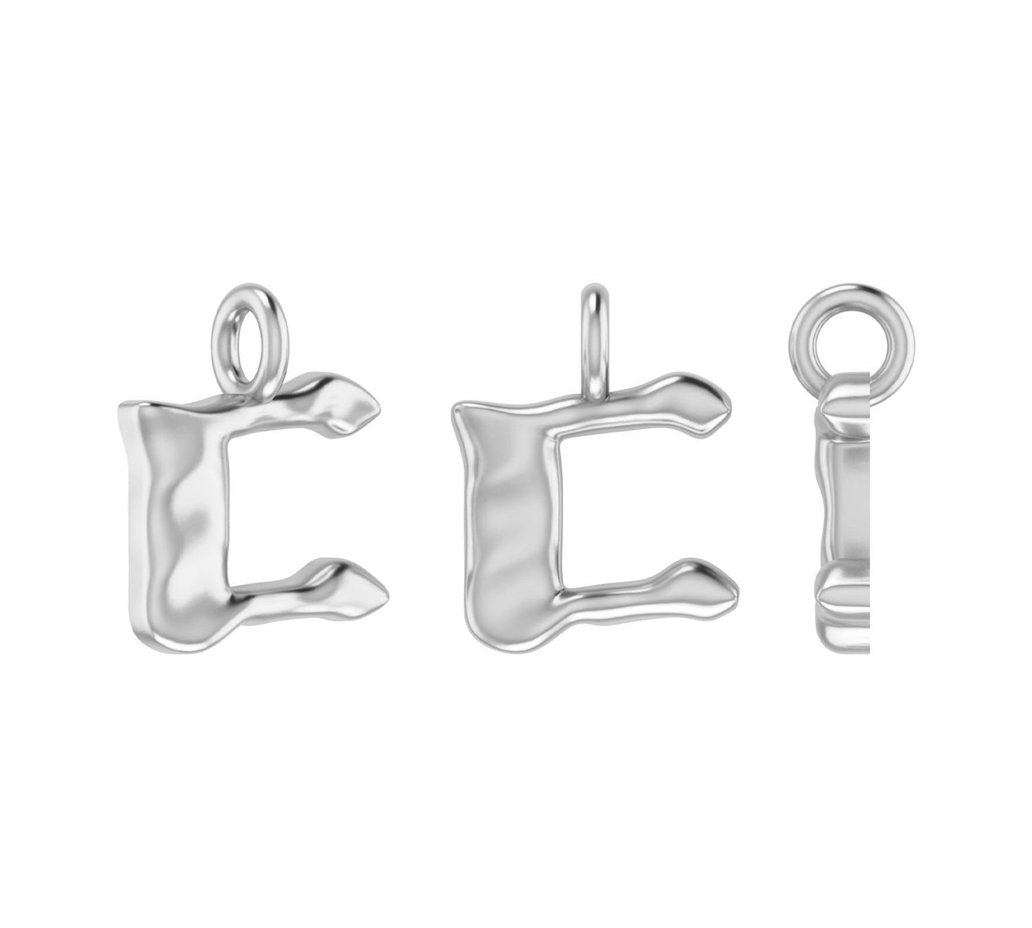 Molten Metal Hangul Charm - Silver-nunchi