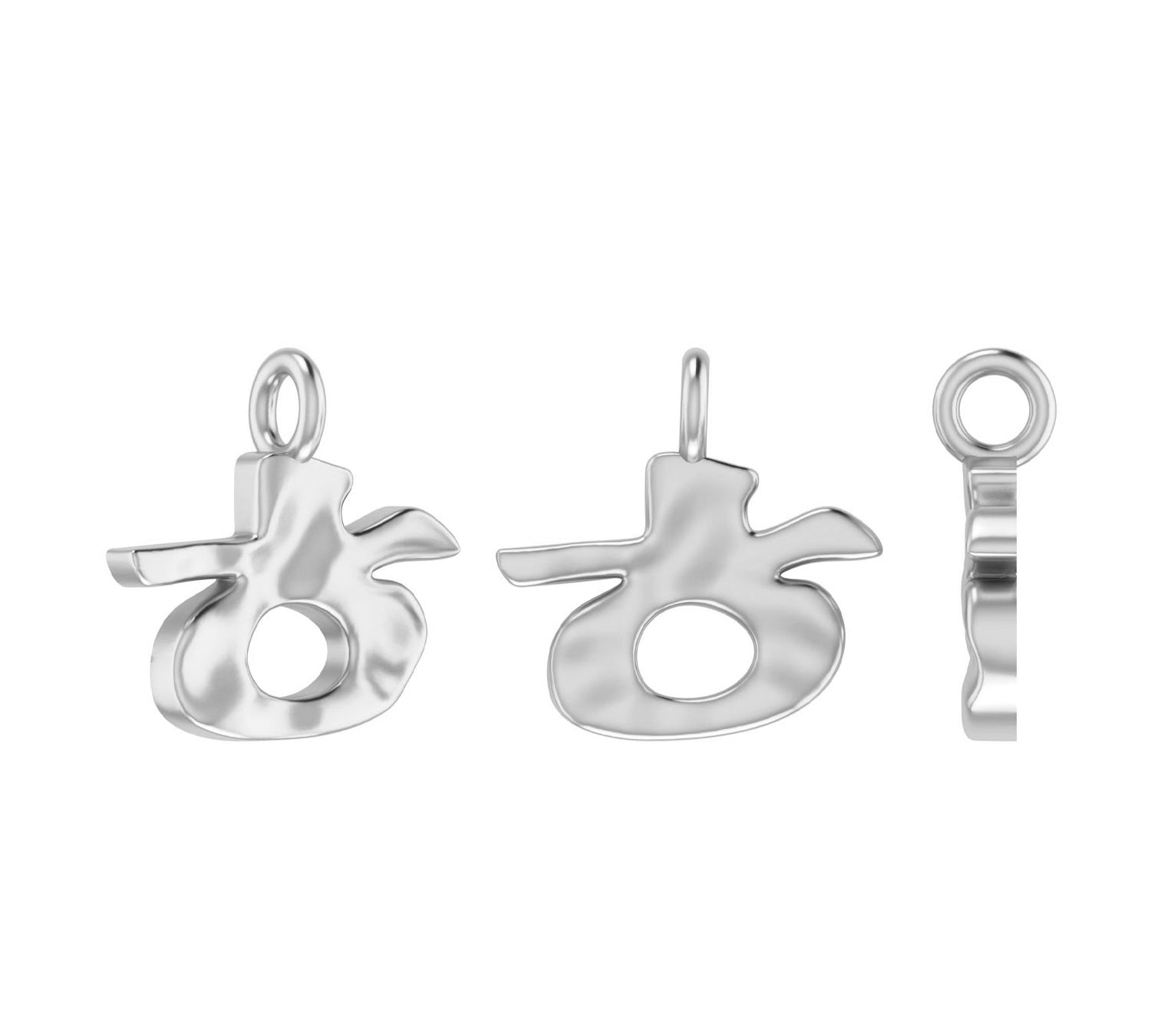 Molten Metal Hangul Charm - Silver-nunchi