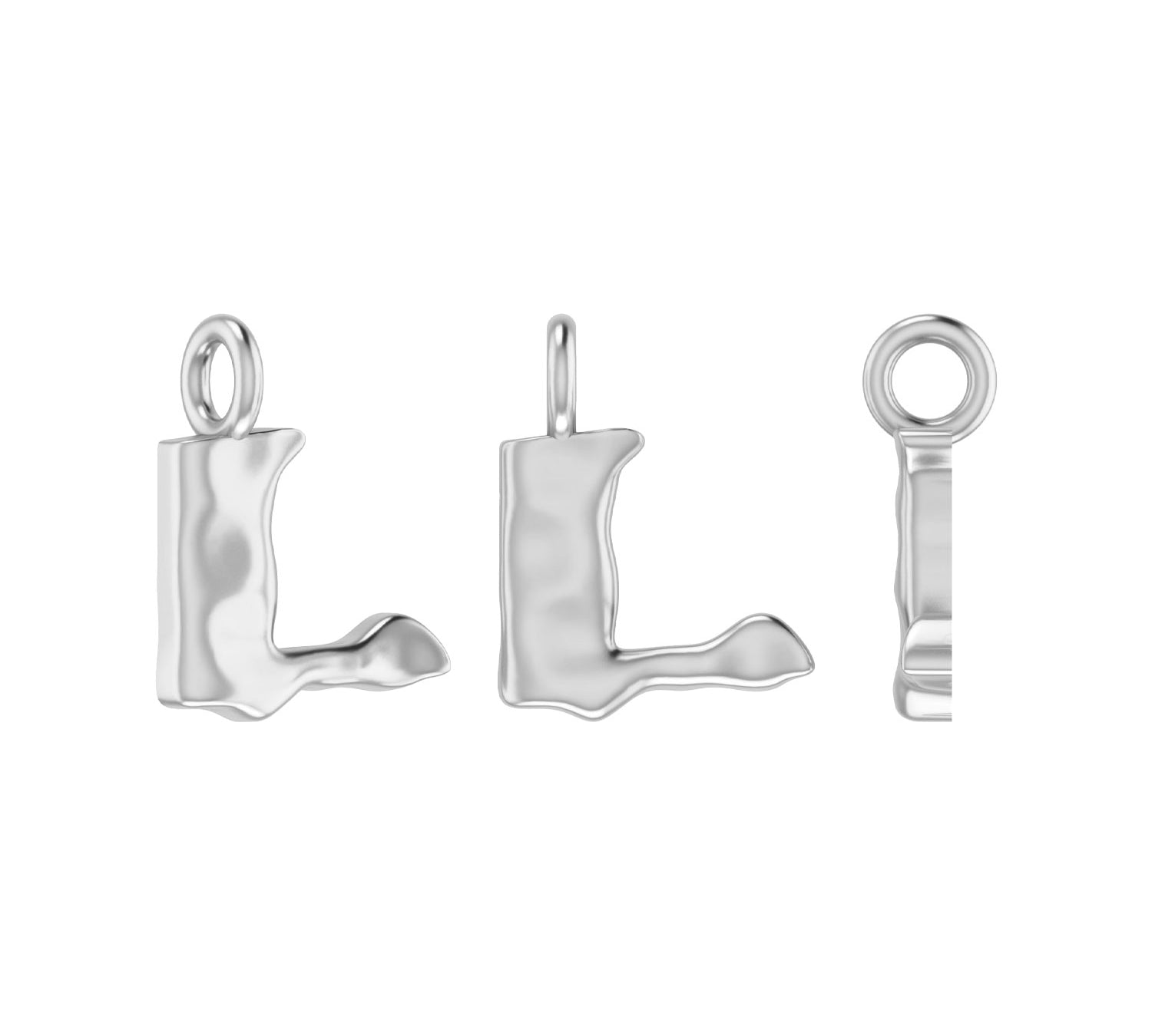 Molten Metal Hangul Charm - Silver-nunchi