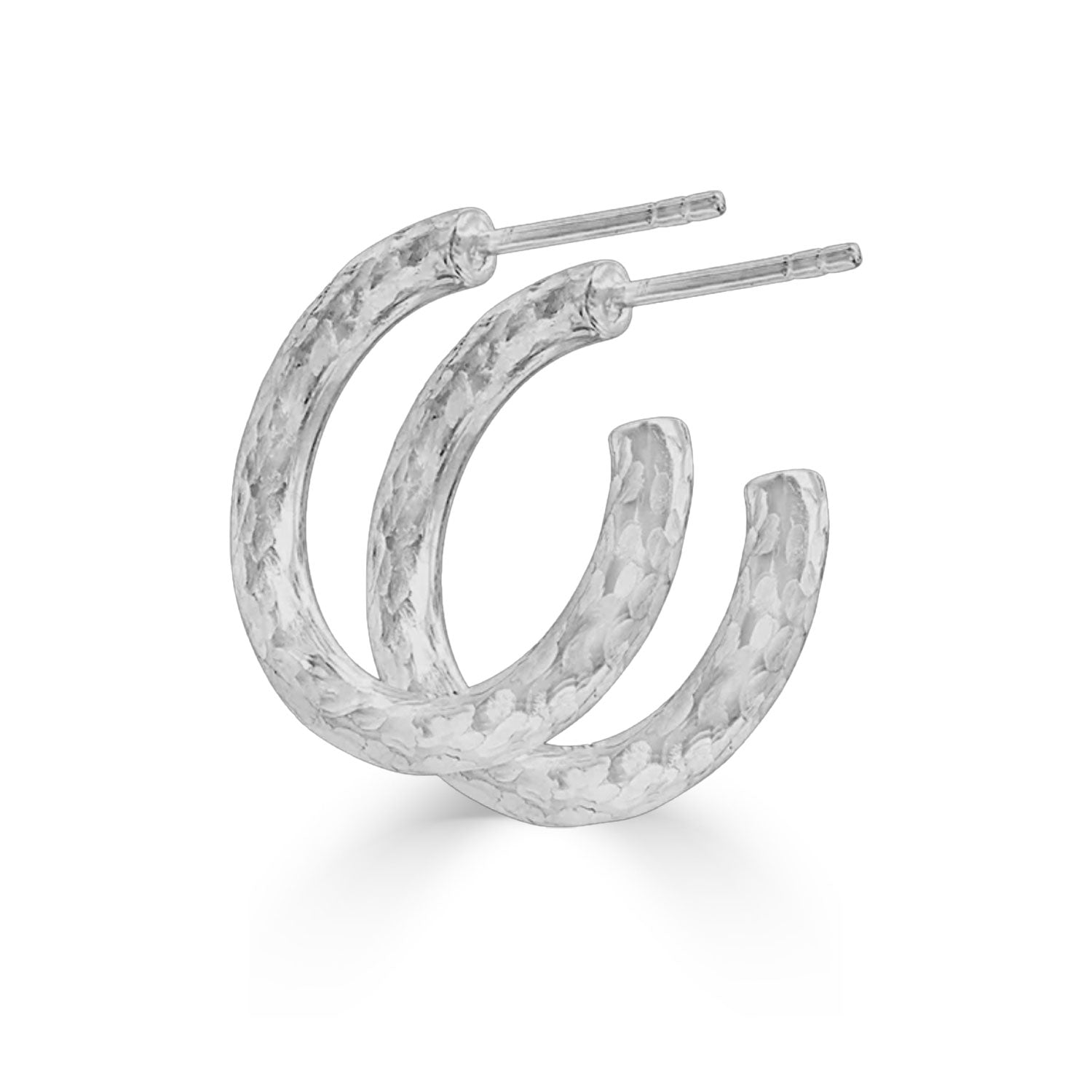 Lightweight Chunky Hammered Hoops-nunchi