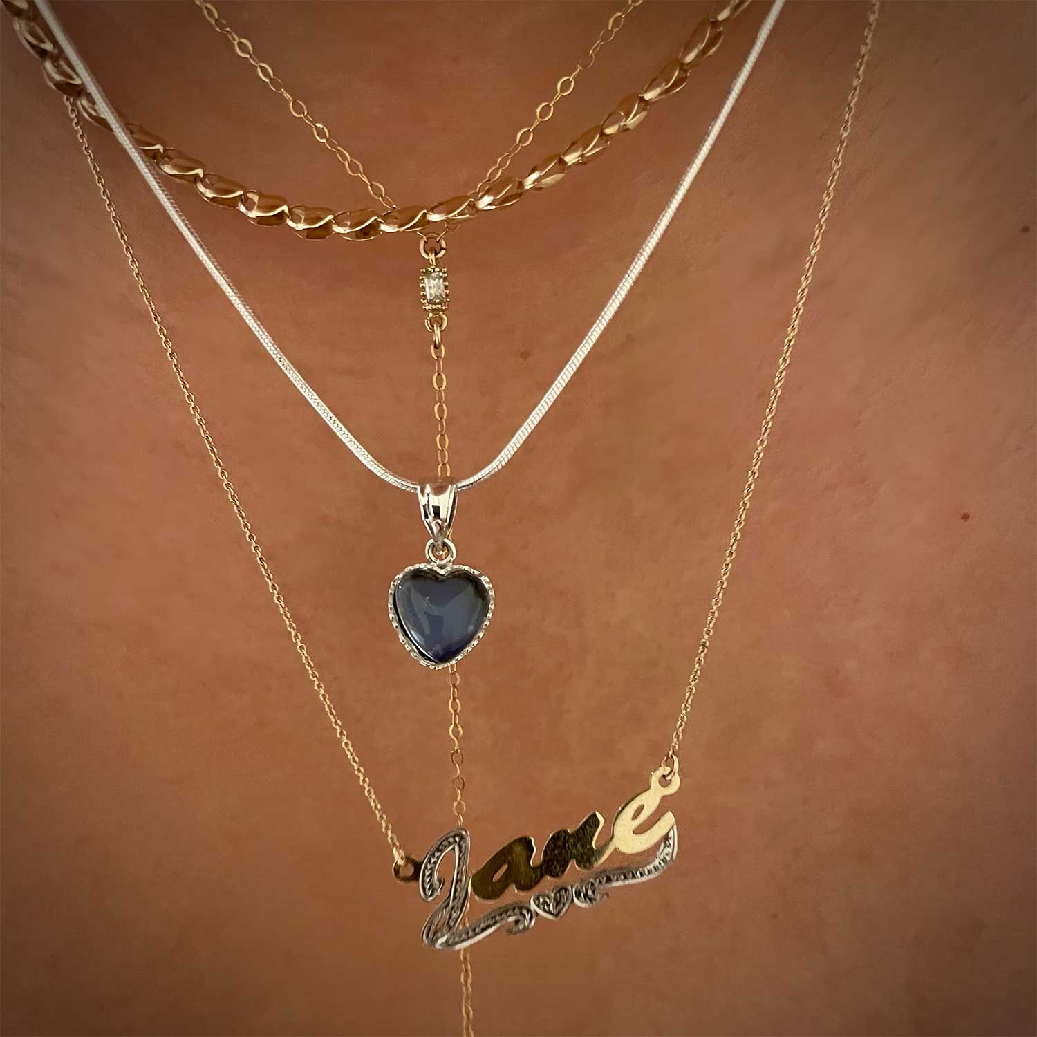MOOD Mood Silver Polished Heart Mesh Chain Long Pendant Necklace -  Jewellery from Jon Richard UK