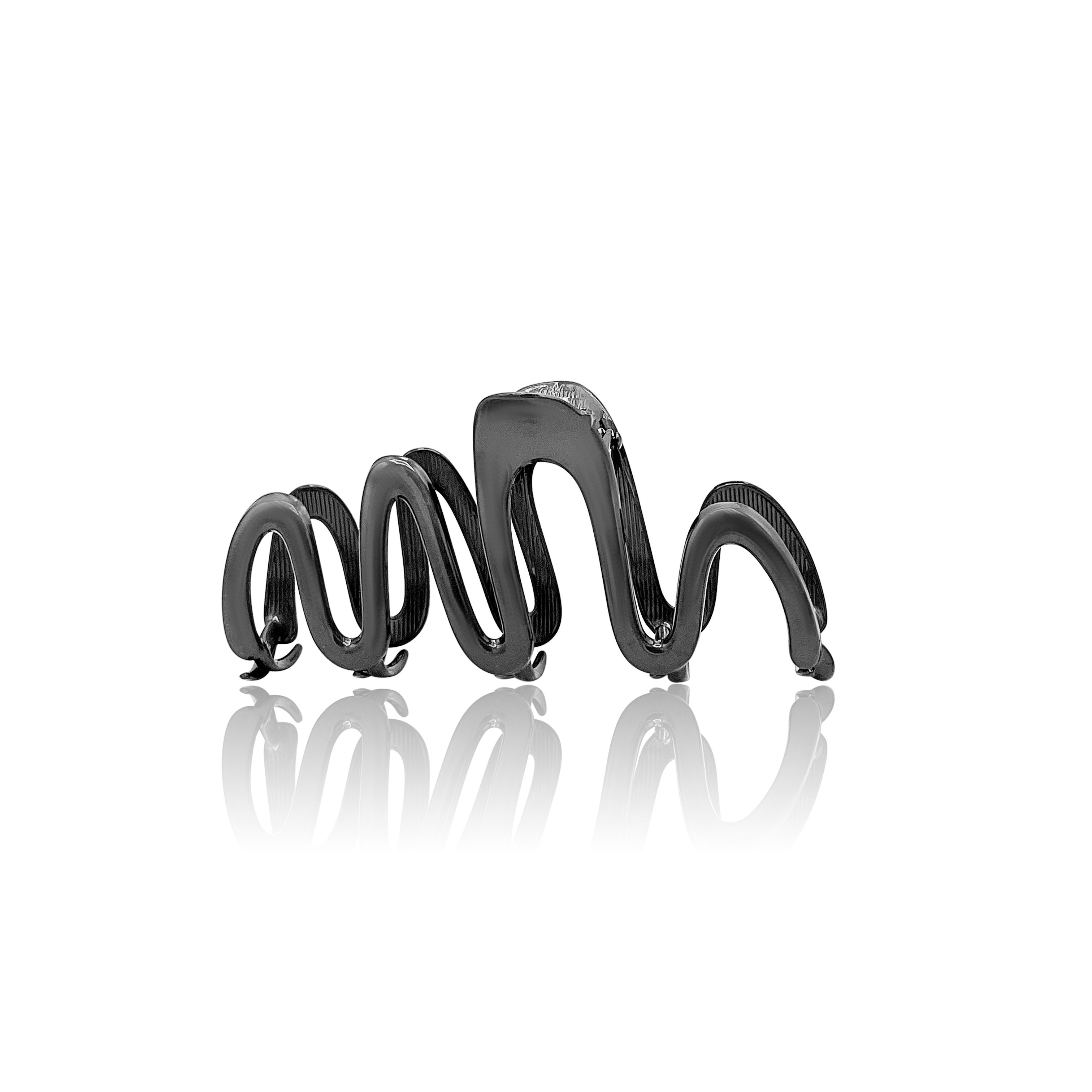 Matte Dark Silver Snake Claw Clip - Large-nunchi