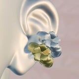 Molten Hibiscus Flower Ear Cuff-nunchi