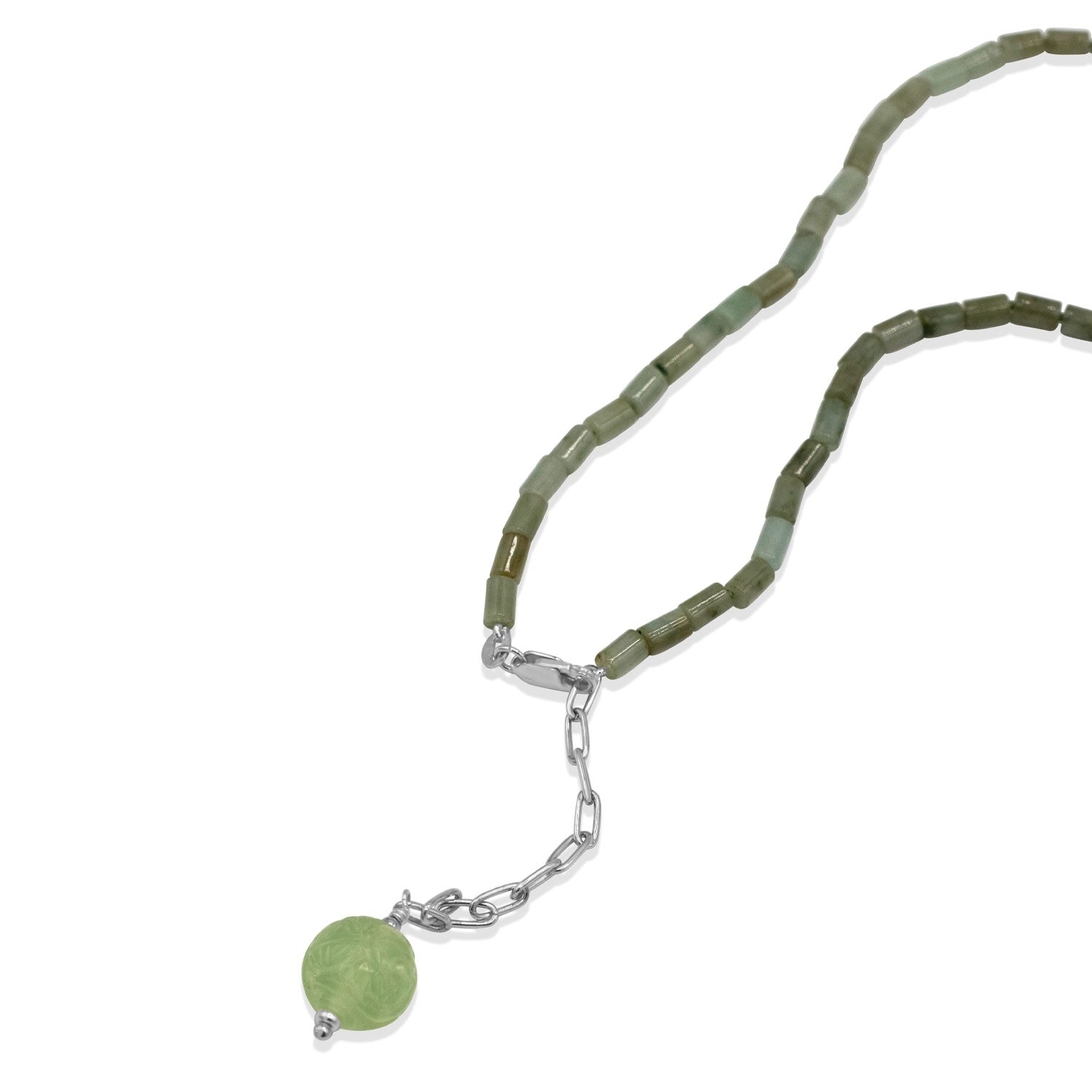 Jade Tube Beaded Necklace-nunchi