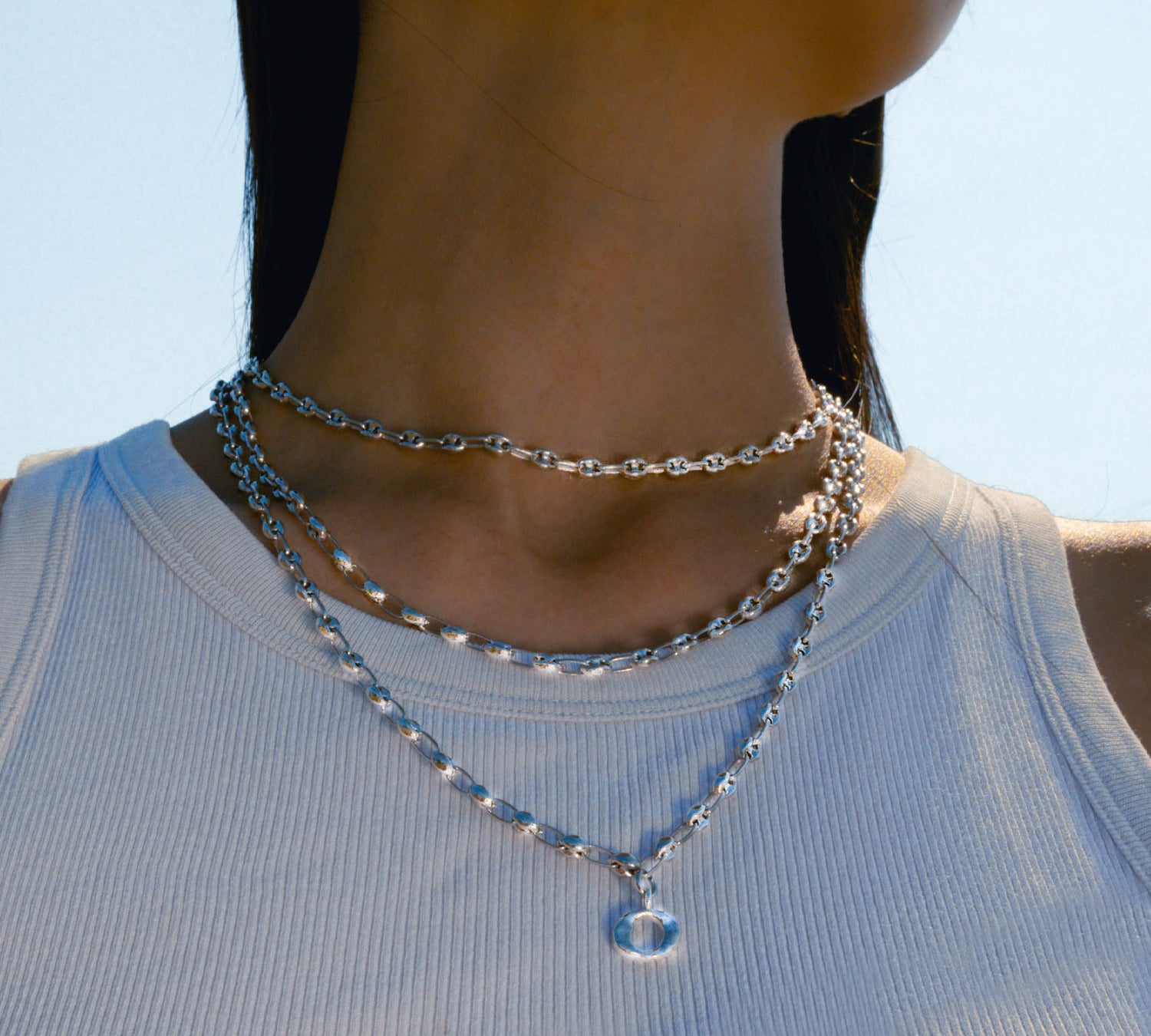 Puffed Mariner Link Chain Necklace-nunchi