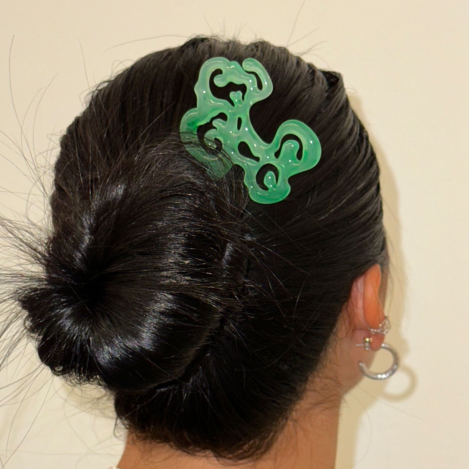 Jade Green Smoky Cloud Hair Chopstick-nunchi
