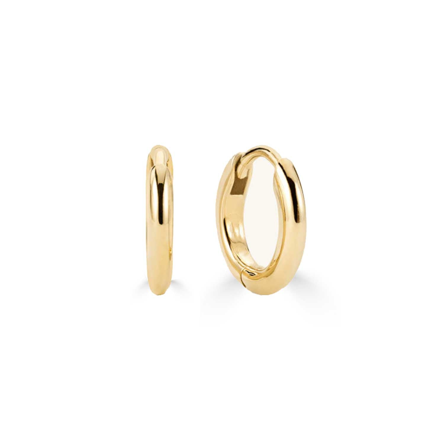 3.3mm Script Name Bamboo Heart Hoop Earrings in Sterling Silver with 14K  Gold Plate (1 Line)