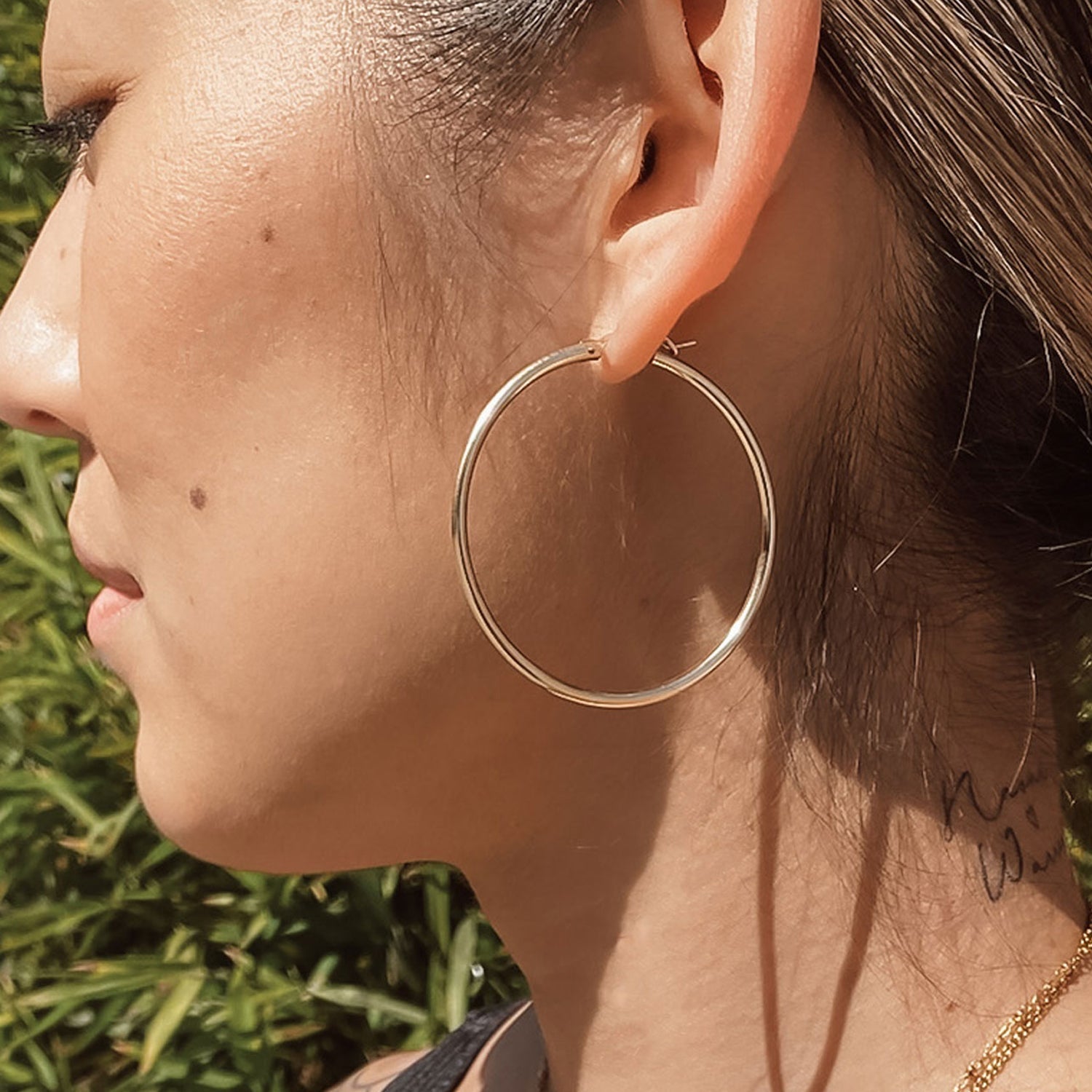 Fashion Alloy Large Circle Earrings Big Hoop Earrings Gold Silver Color  Round Hoop Earrings for Women Girls Jewelry